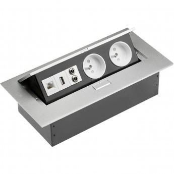 Блок розеток прямоугольный GTV AE-PB02GU-53 врезной 2 розетки