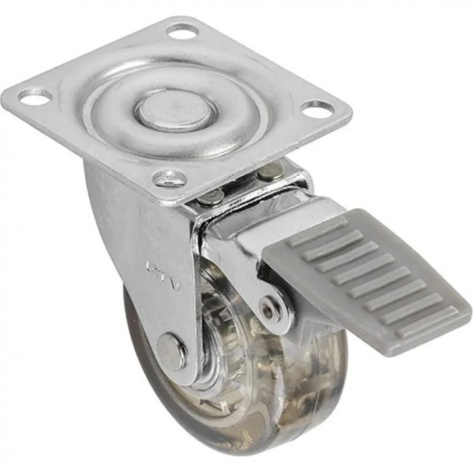 Колесико силиконовое коричневое с тормозом, FI-50 GTV KM-BH50MM-30