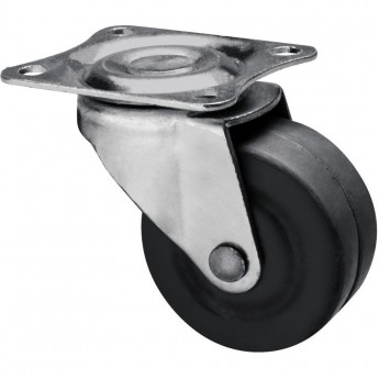 Колесо поворотное GTV D-38мм резиновое на площадке, черное Колесо поворотное GTV D-38мм резиновое на площадке, черное