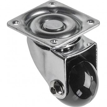 Колесо поворотное GTV KM-RD-35-SF-20, D-35мм, черное, без стопора Brazylia, нагрузка 30кг (комплект 4 шт)