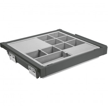 Корзина с органайзером, графит, с доводчиком полного выдвижения GTV WG-PRZEG80-60