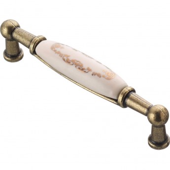 Мебельная фарфоровая ручка старое золото/золотой орнамент GTV UP-WP0728-BX Мебельная фарфоровая ручка старое золото/золотой орнамент GTV UP-WP0728-BX
