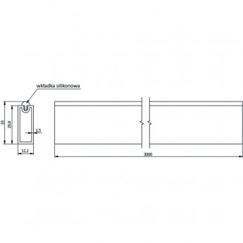 Штанга гардеробная с антискользящей вставкой, 3м, графит GTV WG-RRPS300-60